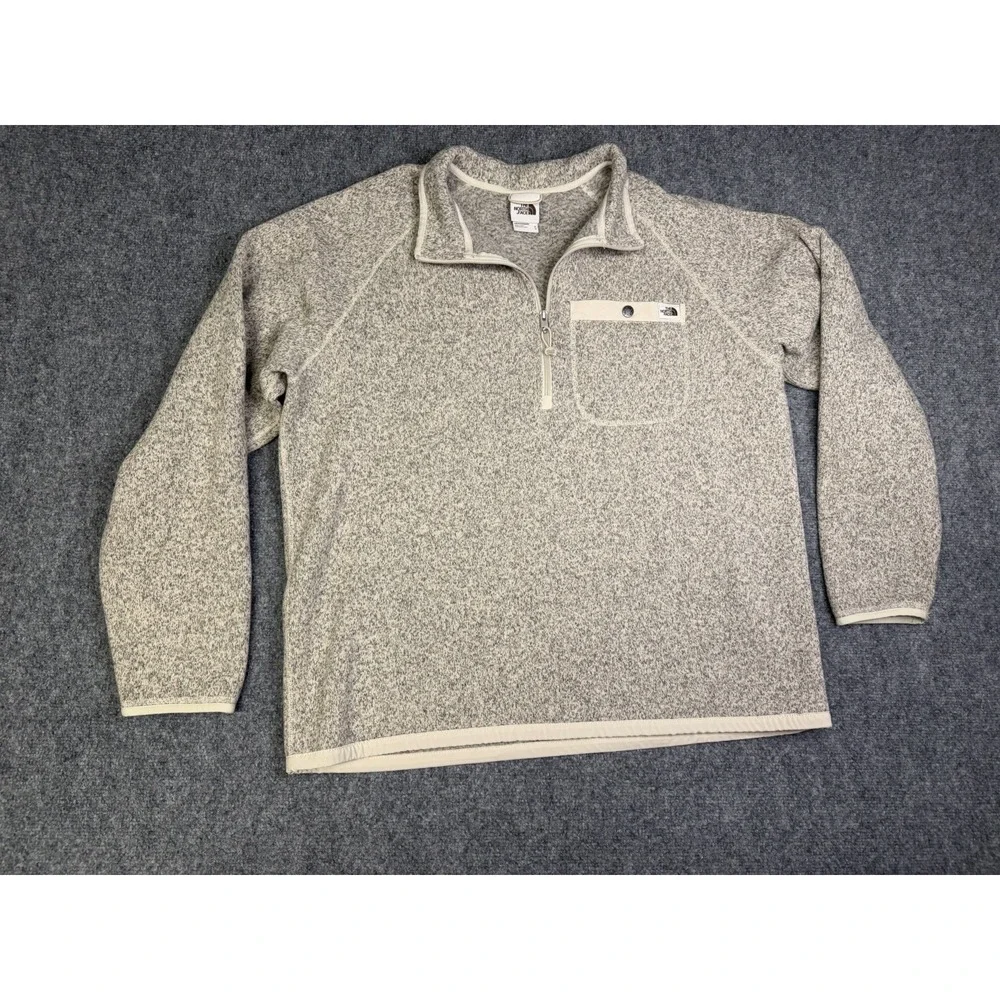 Men's The North Face Gordon Lyons 1/4 Zip Pull Over Sweater Size XL Gray